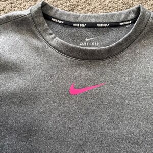 Nike Golf Dri-FIT Pullover Women's Gray Pink‎ Long Sleeve Athletic Top
